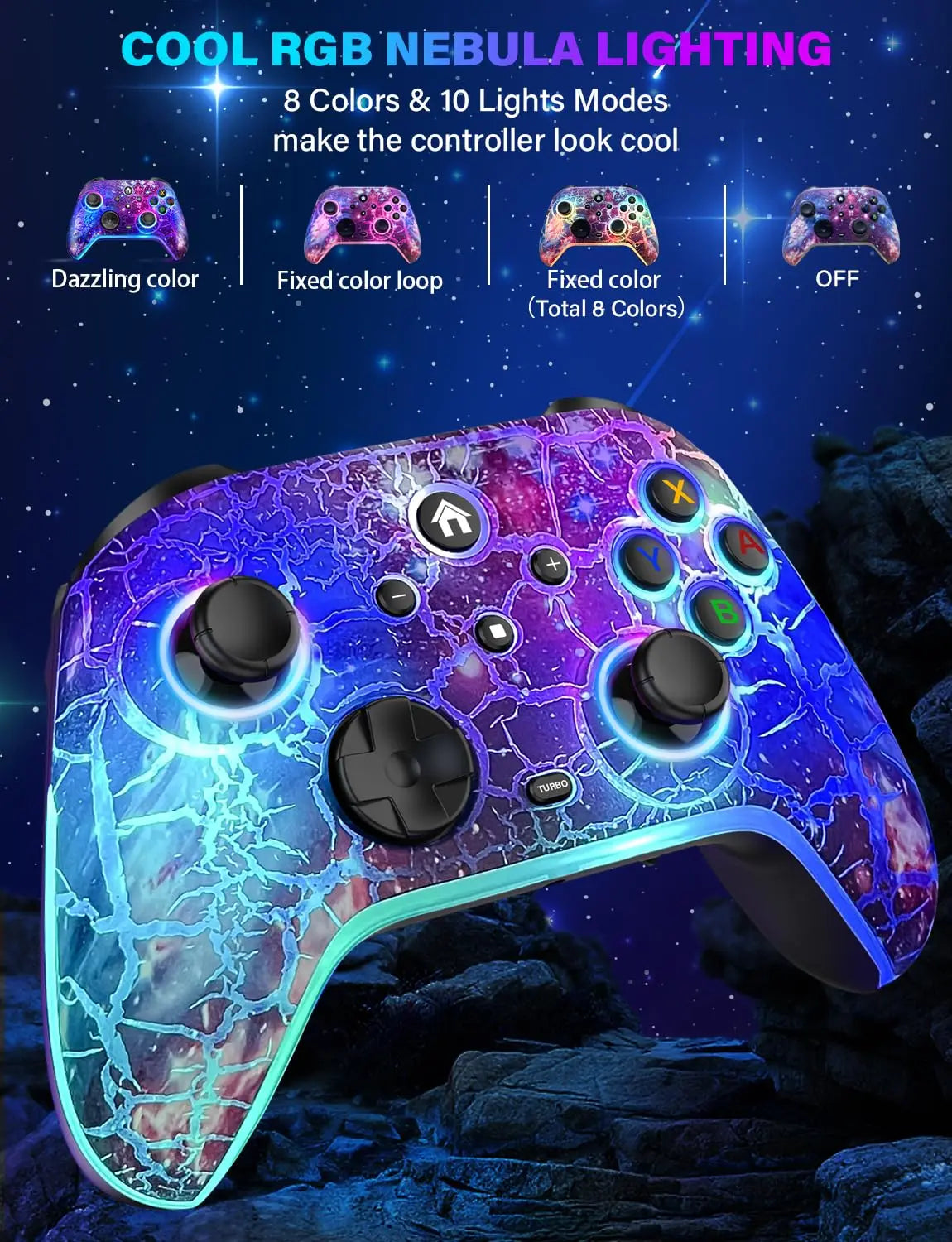 FLIEEP RGB Wireless Controller for Nintendo Switch/OLED/Lite for