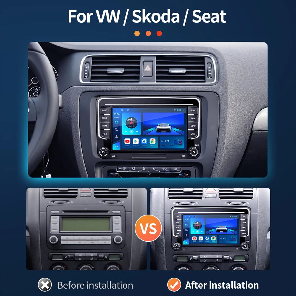 GRANDnavi Android13 Car Radio GPS For VW Volkswagen Skoda Octavia Golf