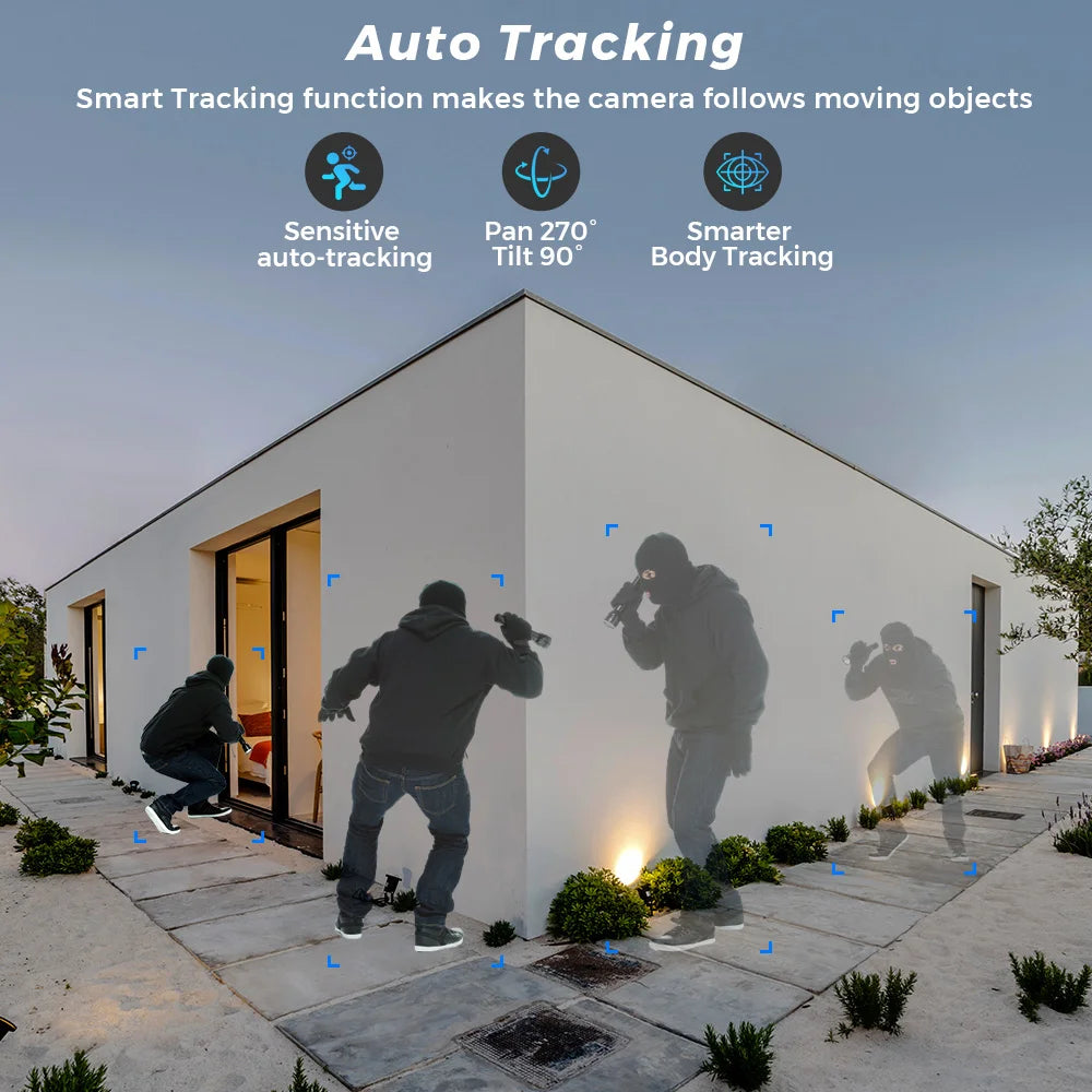 8MP 4K Wifi Street IP camera Dual Lens Dual Screens Outdoor Wireless