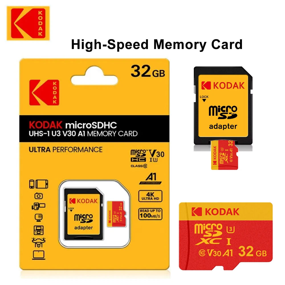 KODAK MicroSD Card Red Memory Card Class10 32GB 64GB 128GB 256GB U3 4K