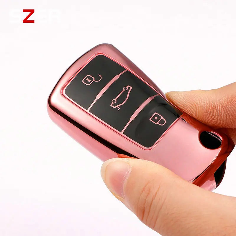 TPU Car Key Case Cover Shell Fob For Volkswagen VW Polo Golf Passat