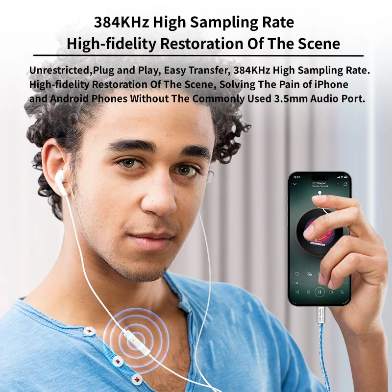 DAC Cable USB Type C to 3.5mm Jack HiFi Audio Amp Adapter Wired