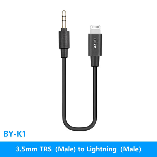 BOYA BY-K1-K9 3.5mm TRS to Lightning/Typec iPhone Android Phone Audio