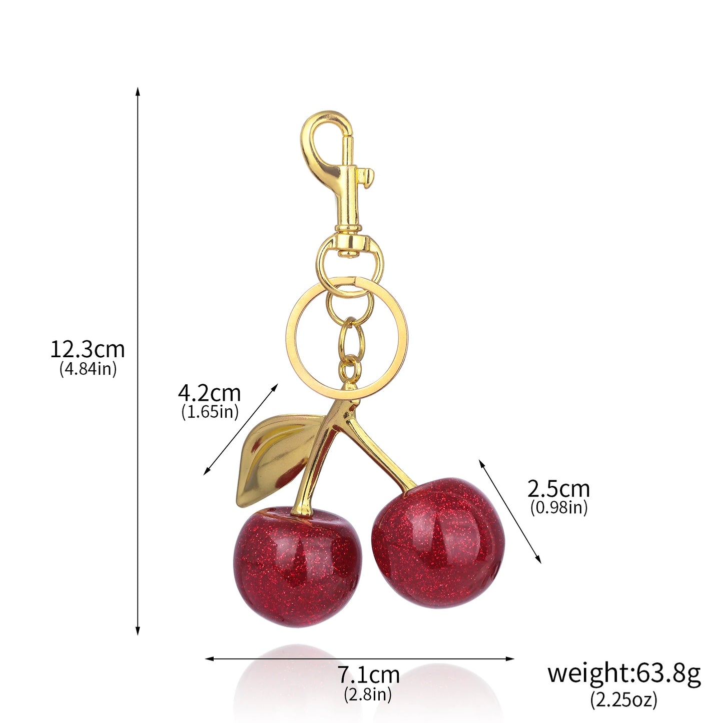 Red Cherry Bag Charm Keychain Exquisite Elegant Small Fresh Cherry Y2K