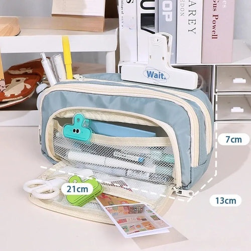 1pc Stationery Bag Pencil Case Large Capacity Pen Case Stationery Box