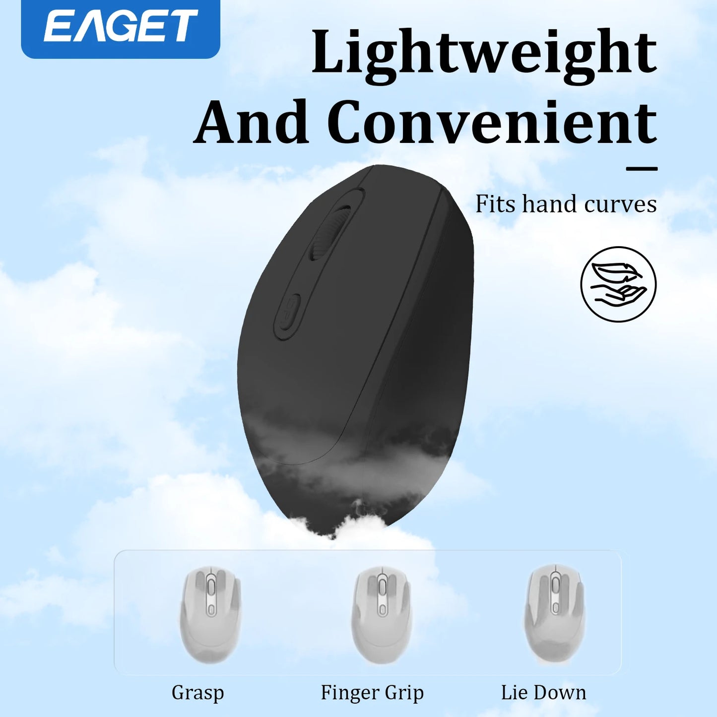 Eaget Replaceable Battery 2.4G Optical Mice Wireless Mouse with USB
