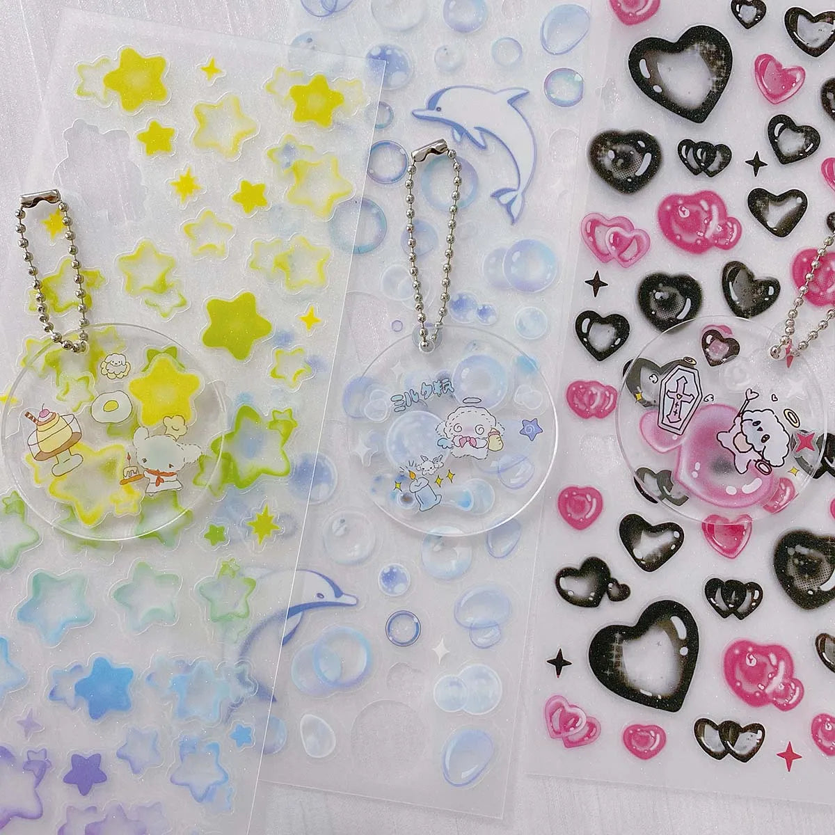 Stars Decal Stickers Scrapbooking Stationery Hearts Stickers PET