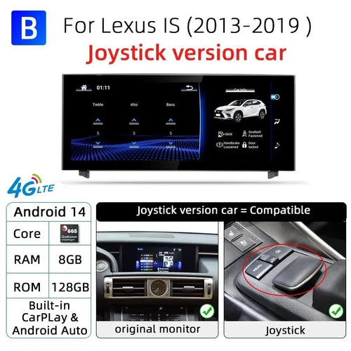 Nunoo Android 14 Wireless Carplay Auto Radio For Lexus IS RC 200 250