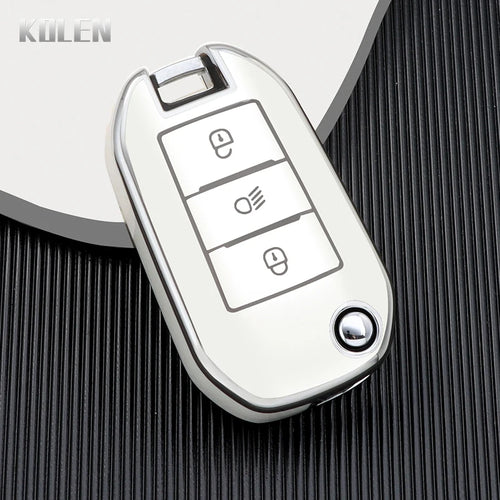TPU Car Flip Key Case Cover Shell Fob For Peugeot 208 3008 308 508 408