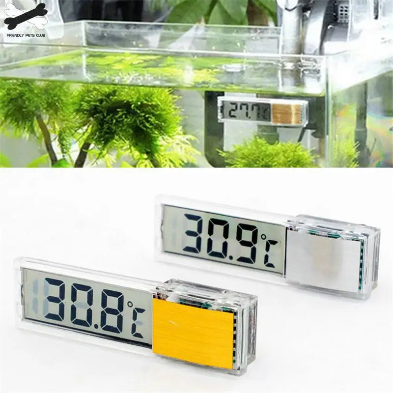 Digital Electronic Aquarium Thermometer, Plastic, Metal, 3D, Fish Tank