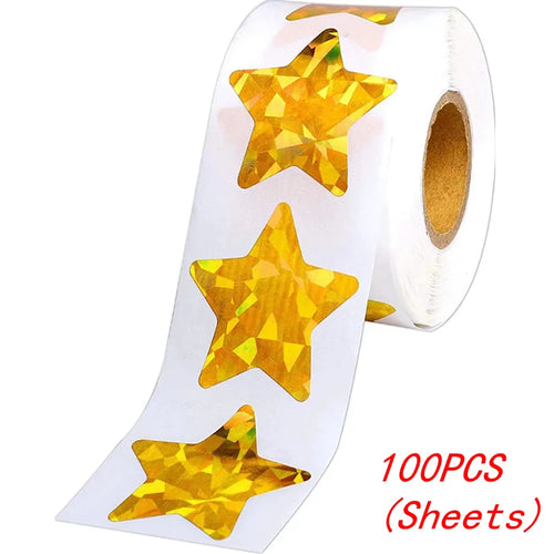 50-500pcs Colorful Star Stickers for Kids Reward School Classroom