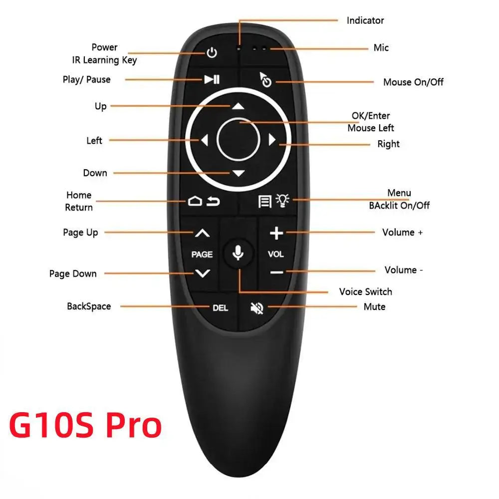 G10S Pro BT Air Mouse 2.4G Wireless Gyroscope Smart Remote Control