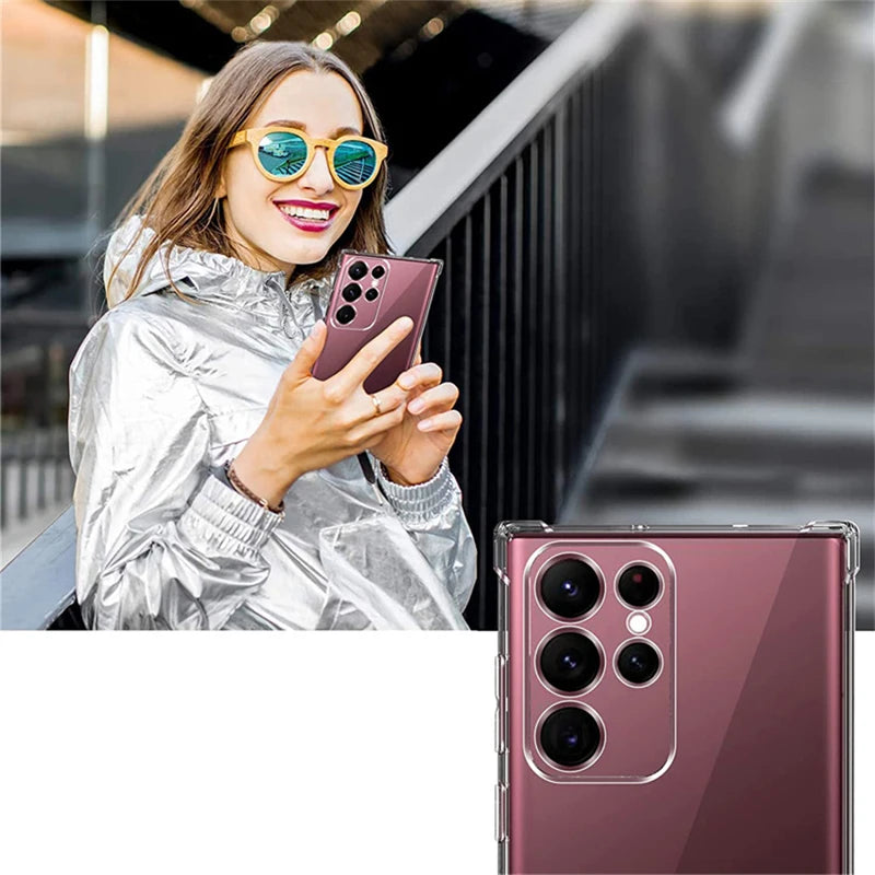 Shockproof Clear Silicone Soft Back Case For Samsung Galaxy S25 S24