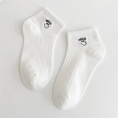 New Cute Embroidery Glitter Love Heart Moon Star Smile Face Socks Soft