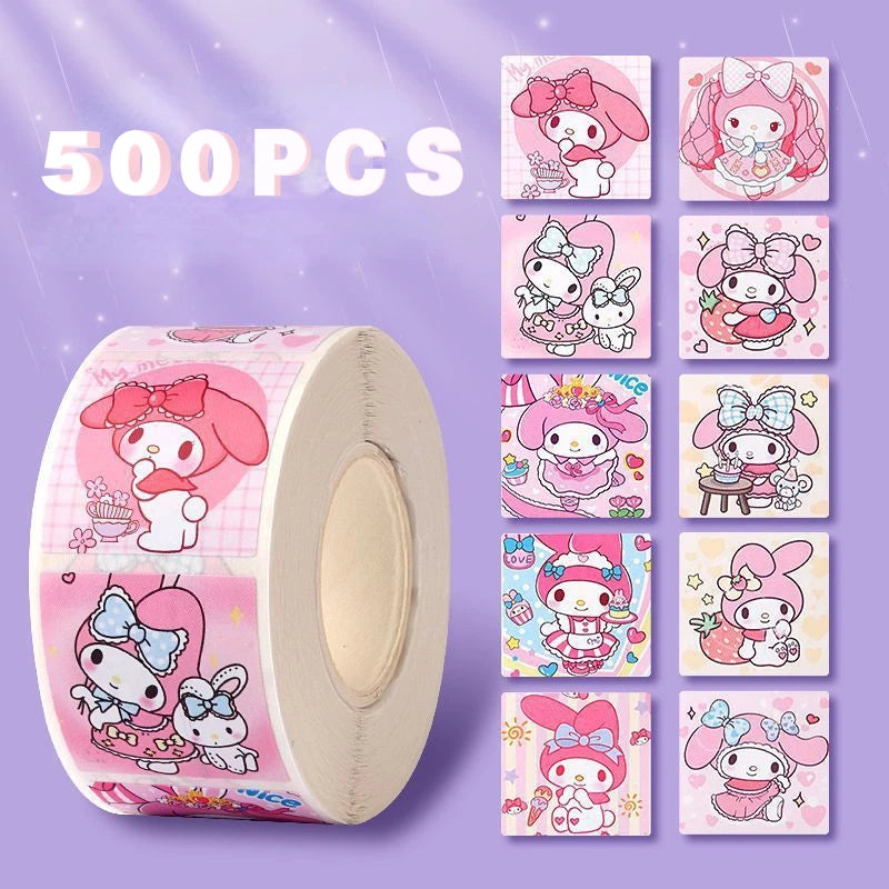 500 PCS Sanrio Hello Kitty Cartoon Sticker Cute Cartoon Kuromi My