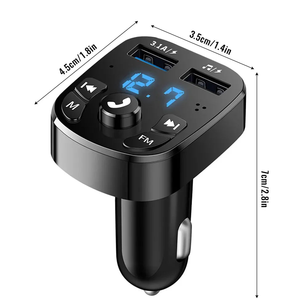 Car Charger FM Transmitter Bluetooth Audio Dual USB Car MP3 Player