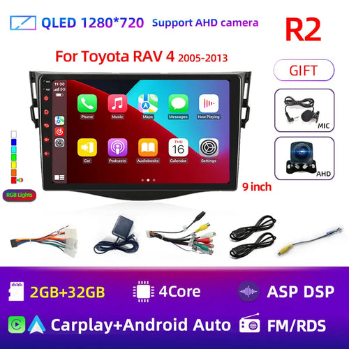 9" Android 12 Car Radio For Toyota RAV4 Rav 4 2005-2013 Multimedia
