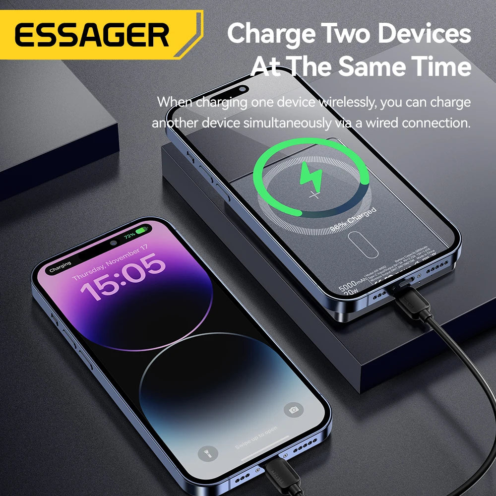 Essager Thin Wireless Power Bank 5000mAh Fast Charge Powerbank