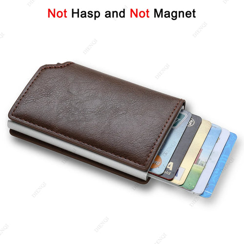 Rfid Aluminum Men Wallet Card Holders Purse Carbon Fiber Men Business