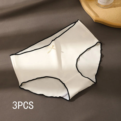 3pcs/Pack Women's Antibacterial Ice Silk Seamless Triangle Underwear