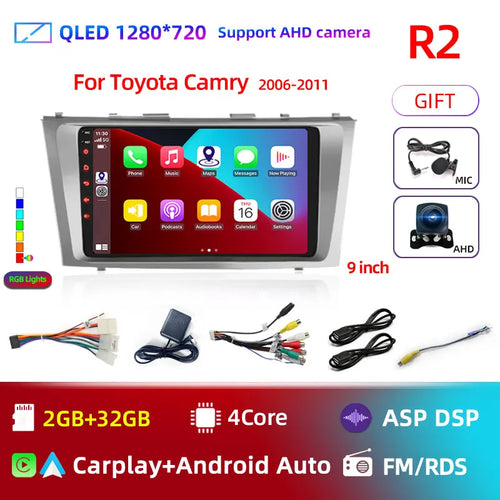 2din 9" 4G Carplay Android 12 Car Radio Multimedia Video Player For