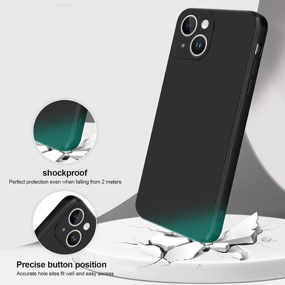 Black Shockproof Silicone TPU Phone Case For Iphone 11 12 13 14 15 Pro