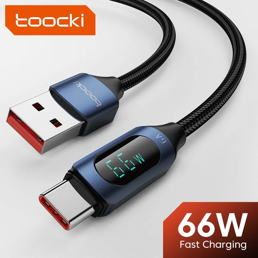 Toocki USB Type C Cable 66W Fast Charging Charger USB A to USB C