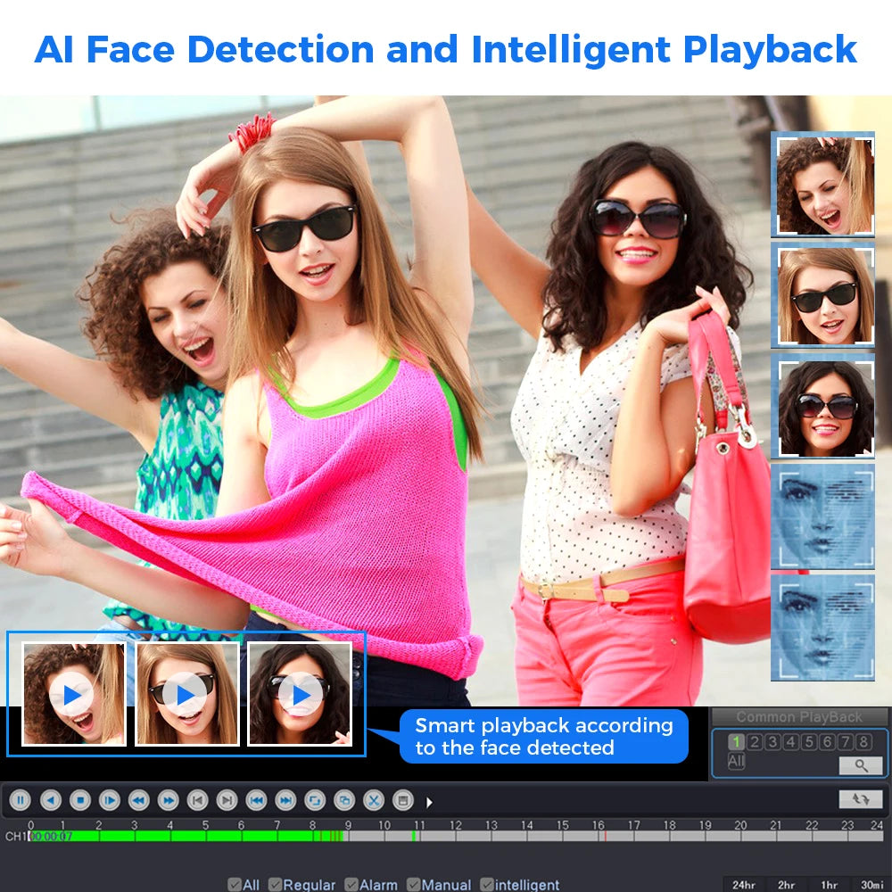 Hiseeu POE 5MP 8MP 4K IP Camera Color Night Vision Face Detection