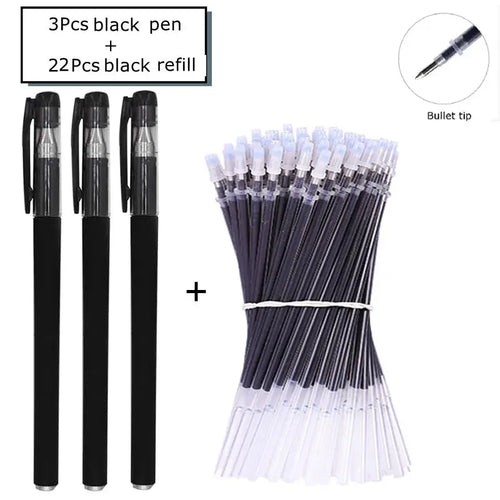 35 PCS Gel Pen Set School Supplies Black Blue Red Ink Color 0.5mm