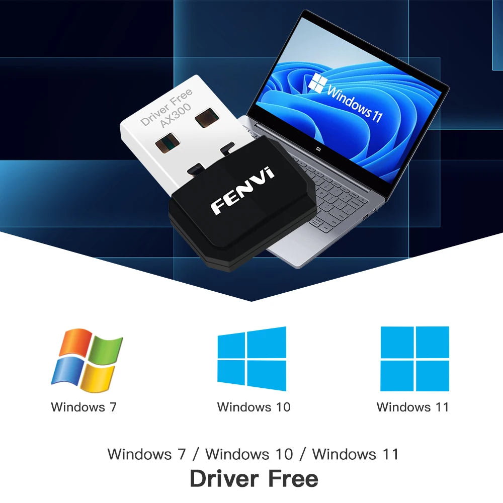 FENVI WIFI 6 USB Adapter AX300 Network Card Mini USB Dongle 2.4GHz
