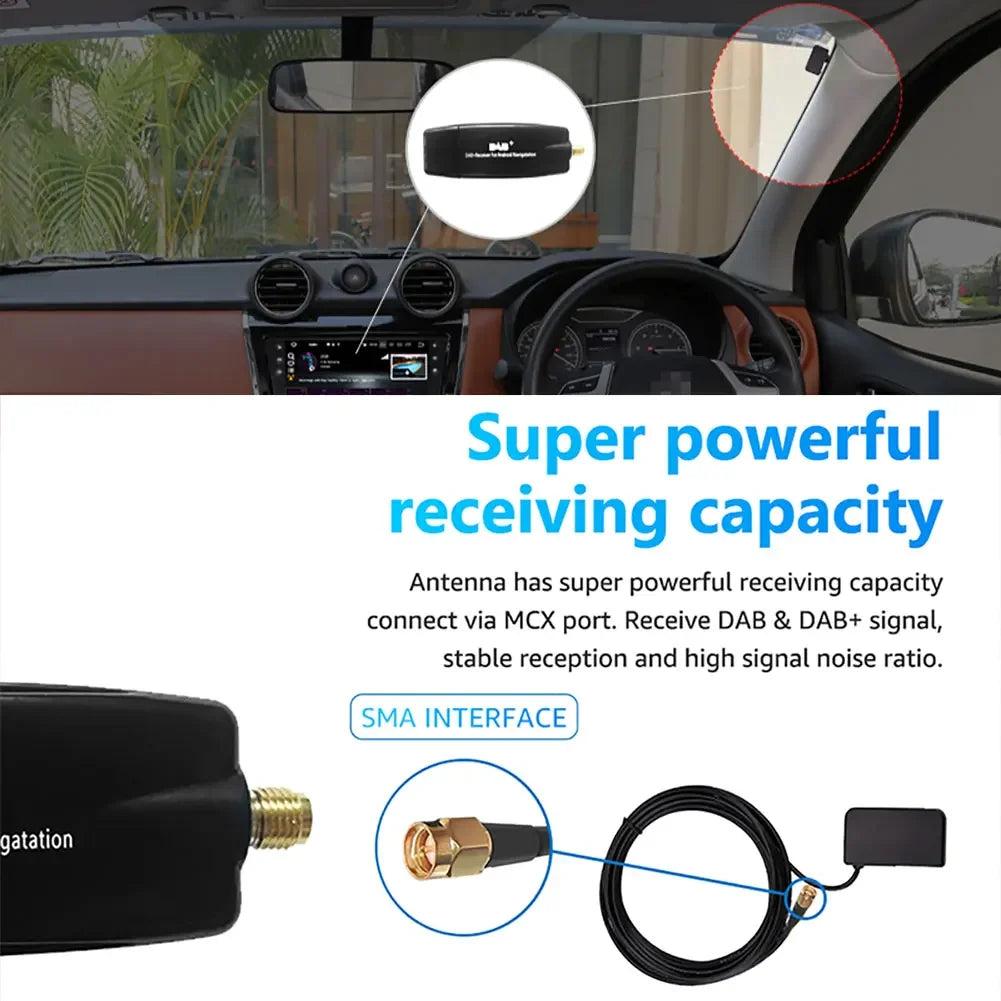 Car DAB+ Digital Radio Box DAB+ Receiver Antenna Aerial USB Interface