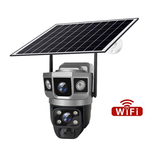 V380 Pro 12MP  Solar WIFI IP Camera CCTV Two Lens Three Screen Auto