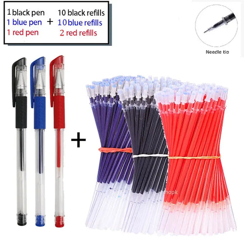 35 PCS Gel Pen Set School Supplies Black Blue Red Ink Color 0.5mm