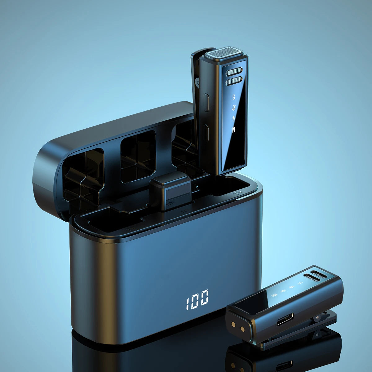 LEETA Wireless Lavalier Microphone Mini Portable Noise Reduction Audio