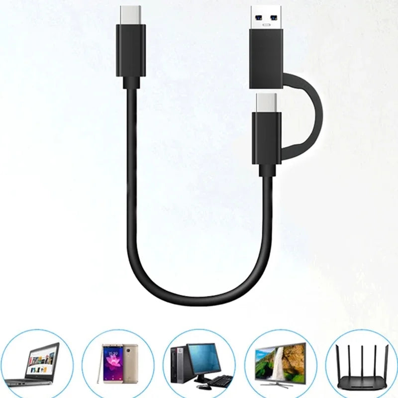 Clearance_2 in 1 USB C Cable Fast Charging 10Gbps Data Sync USB A/C