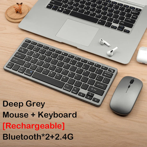 Bluetooth 5.0 & 2.4G Wireless Keyboard and Mouse Combo Mini Multimedia