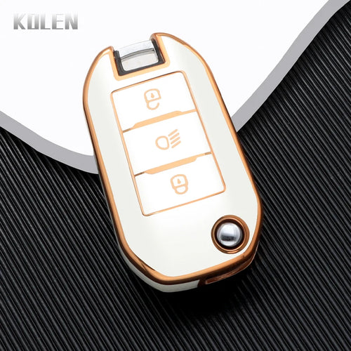 TPU Car Flip Key Case Cover Shell Fob For Peugeot 208 3008 308 508 408