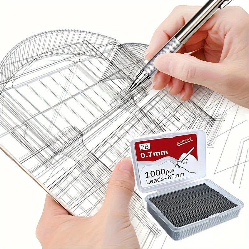 Transparent Mechanical Pencils 0.5 0.7 0.9mm with Lead 2B 60mm Art