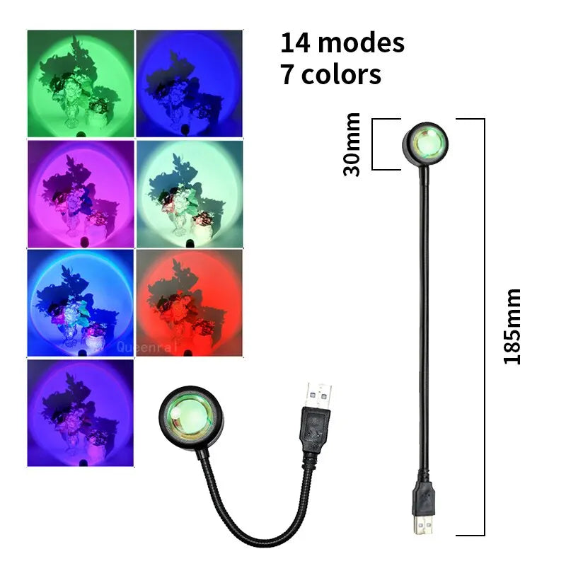 RGB Sunset Lamp Projection Led Night Light Sunset Projection Lamp For