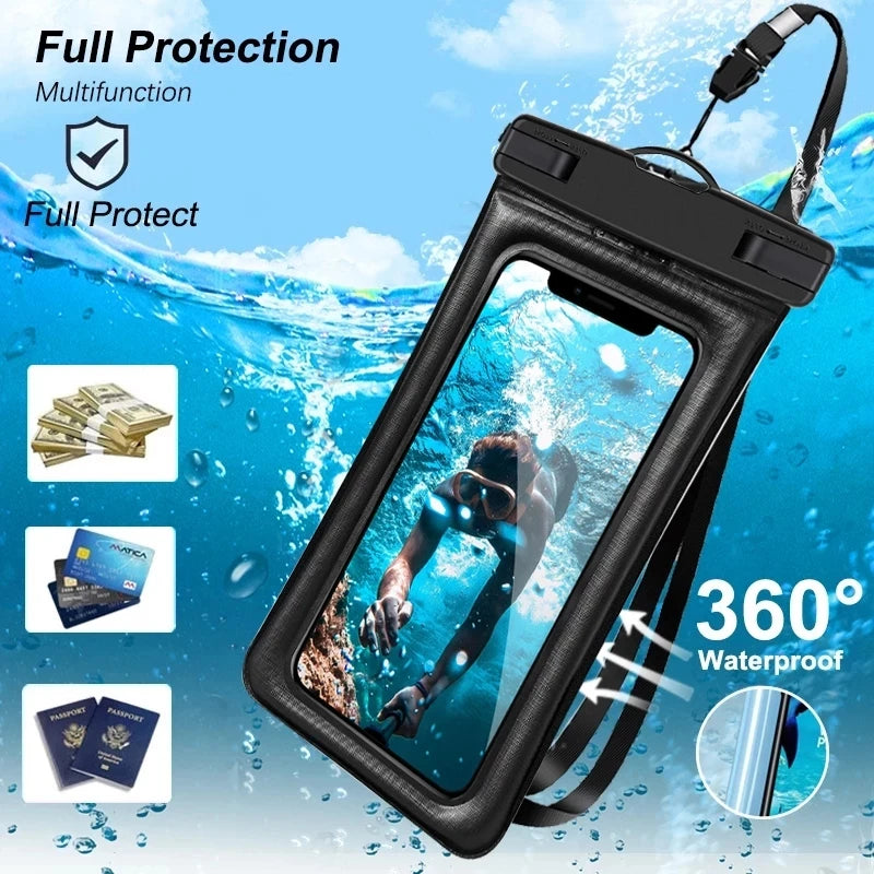 Floating Airbag Waterproof Swim Bag Phone Case For iPhone 11 12 13