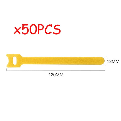 50pcs Reusable Hook and Loop Cable Ties Fastening Straps Multi-Purpose