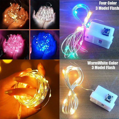 Outside 10 Pack Waterproof Mini Fairy Lights Copper With 3 Speed Modes