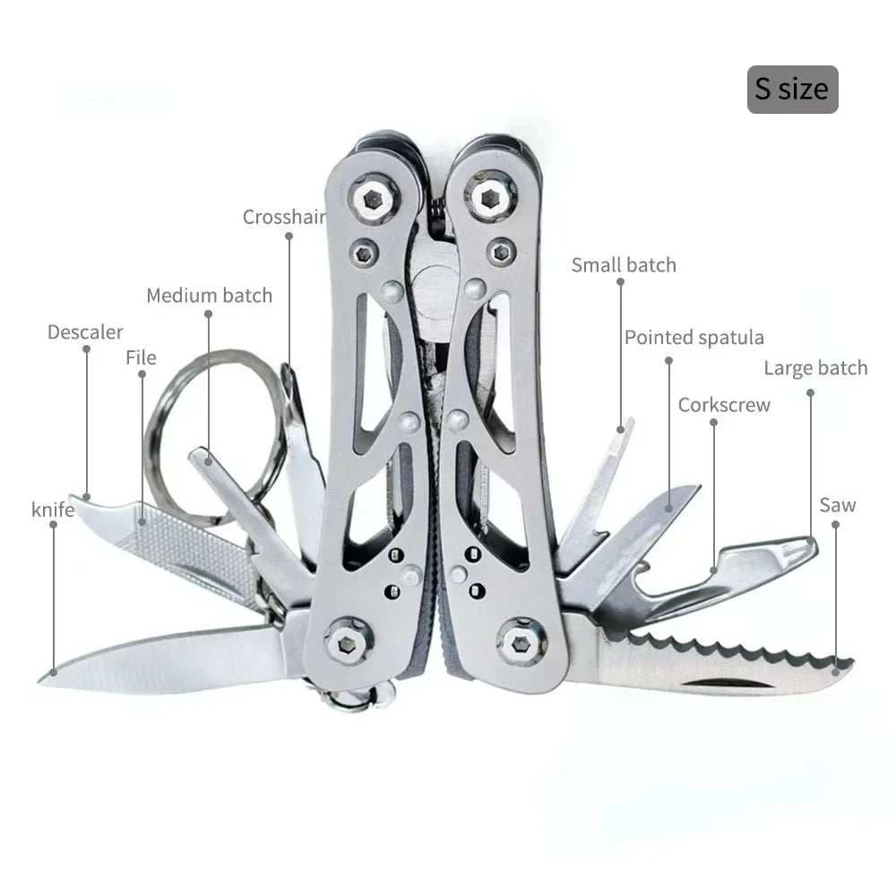 14 in 1 multifunctional outdoor folding pliers convenient wilderness