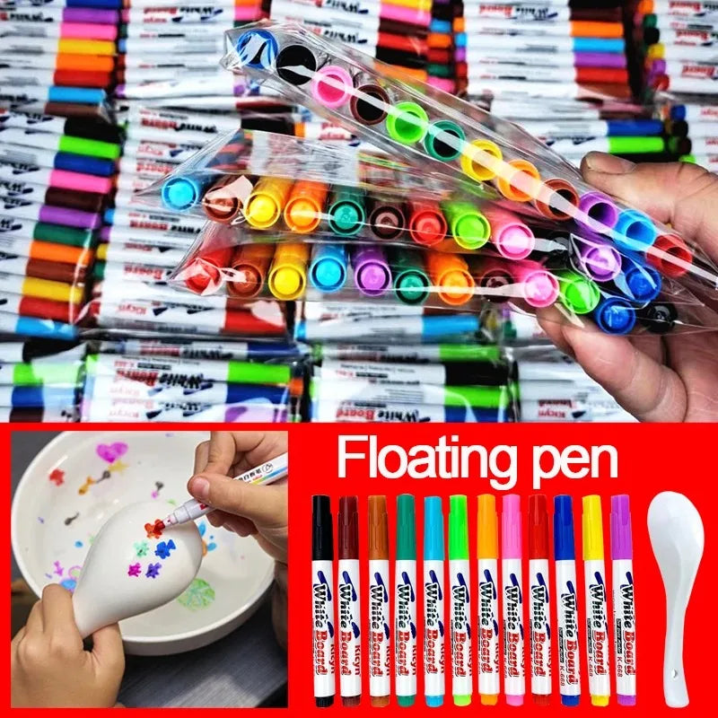8/12 Colors Magical Water Floating Student Painting Brush Whiteboard