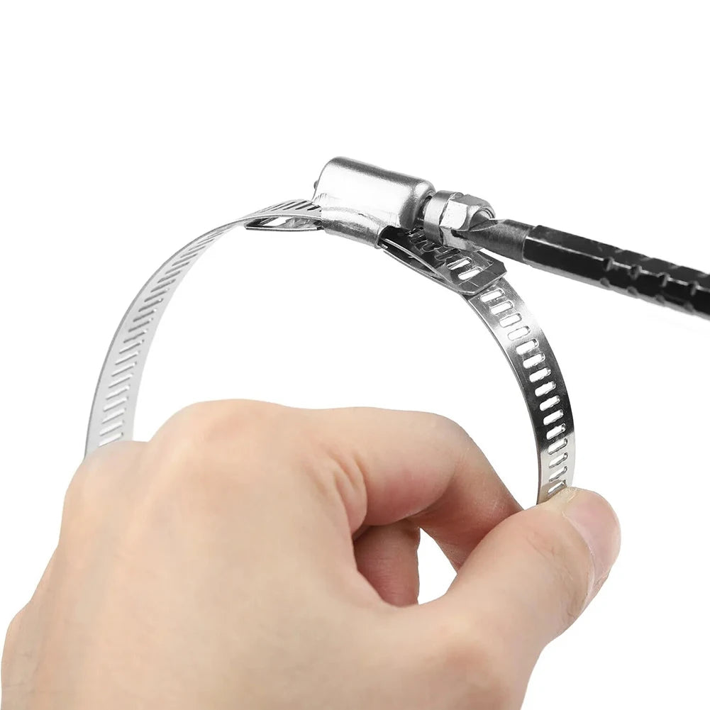 9.8ft Adjustable Large Hose Clamps Worm Gear Stainless Steel Clamp+6