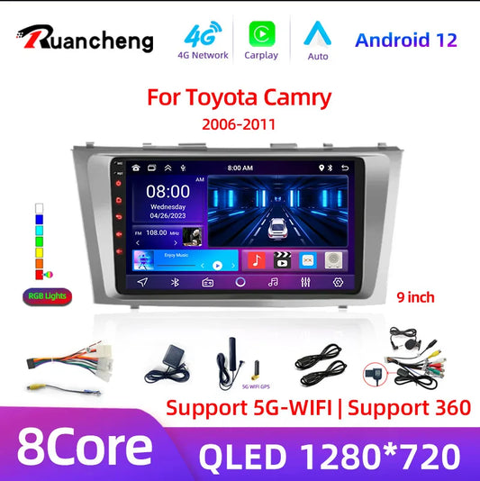 2din 9" 4G Carplay Android 12 Car Radio Multimedia Video Player For
