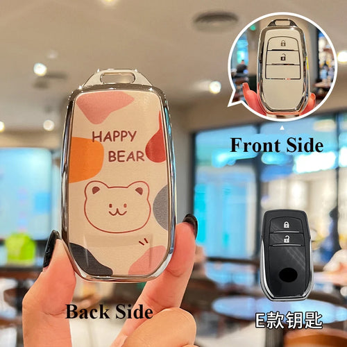 TPU Car Key Case Cover Shell for Toyota CHR Camry Prius Land Cruiser