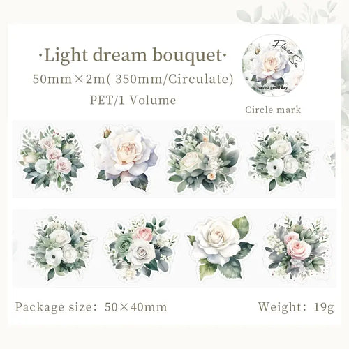 8Style 200cm/roll Flower Sea Tape Cut Film PET Plants Handbook DIY