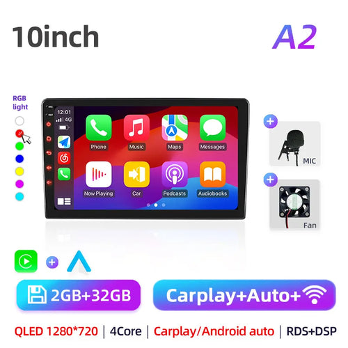2Din Android 7"/9"/10" QLED IPS Car Radio Autoradio 2 Din Universal