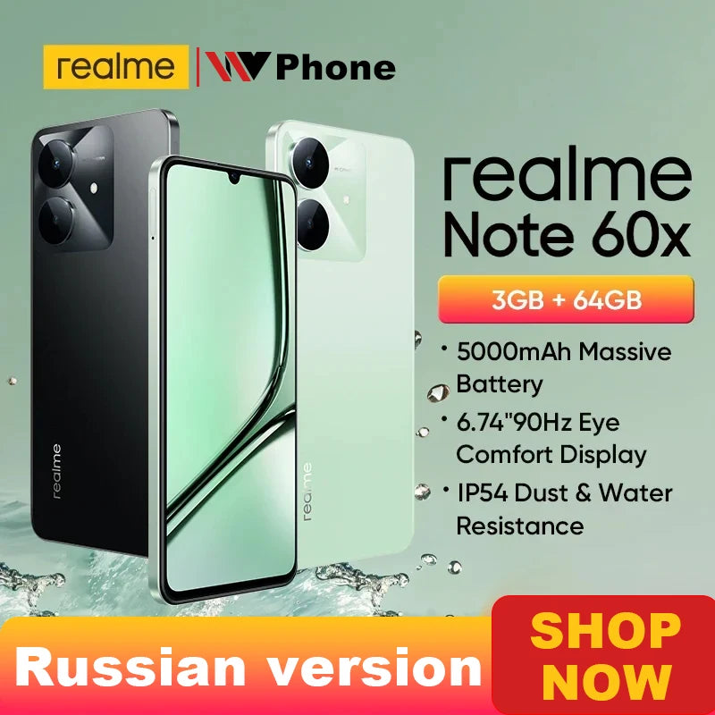 [New] realme Note 60x Smartphone Russian Version 5000mAh Battery